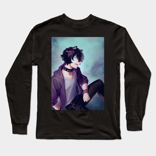 Purple Boy Long Sleeve T-Shirt by limesicle